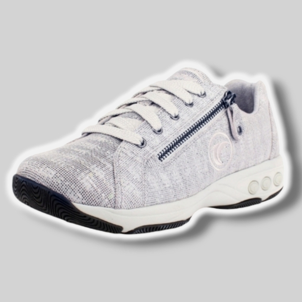 Therafit metallic woven leather walking sneakers 37